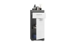 Unterschrank SCHLOONSEE, Breite 37cm, 1 Tür, 1 Schubkasten, 2 Fächer, MDF-Front in verschiedenen Farben erhältlich, Badmöbel, Badschrank, Kommode, Bad Schloonsee