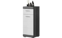 Unterschrank SCHLOONSEE, Breite 37cm, 1 Tür, 1 Schubkasten, 2 Fächer, MDF-Front in verschiedenen Farben erhältlich, Badmöbel, Badschrank, Kommode, Bad Schloonsee
