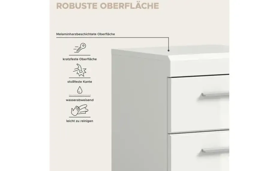 Unterschrank SCHLOONSEE, Breite 37cm, 1 Tür, 1 Schubkasten, 2 Fächer, MDF-Front in verschiedenen Farben erhältlich, Badmöbel, Badschrank, Kommode, Bad Schloonsee