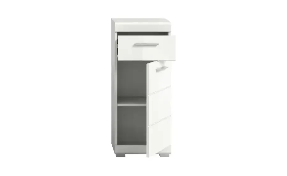 Unterschrank SCHLOONSEE, Breite 37cm, 1 Tür, 1 Schubkasten, 2 Fächer, MDF-Front in verschiedenen Farben erhältlich, Badmöbel, Badschrank, Kommode, Bad Schloonsee