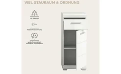 Unterschrank SCHLOONSEE, Breite 37cm, 1 Tür, 1 Schubkasten, 2 Fächer, MDF-Front in verschiedenen Farben erhältlich, Badmöbel, Badschrank, Kommode, Bad Schloonsee
