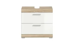 Waschbeckenunterschrank SCHLOONSEE, Breite 60cm, 2 Schubkästen, mit Siphonausschnitt, MDF-Front in verschiedenen Farben erhältlich, Badmöbel, Badschrank, Kommode, Bad Schloonsee