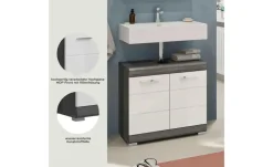 Waschbeckenunterschrank SCHLOONSEE, Breite 60cm, 2 Tür, 2 Fächer, mit Siphonausschnitt, MDF-Front in verschiedenen Farben erhältlich, Badmöbel, Badschrank, Kommode, Bad Schloonsee
