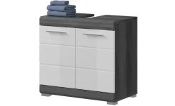 Waschbeckenunterschrank SCHLOONSEE, Breite 60cm, 2 Tür, 2 Fächer, mit Siphonausschnitt, MDF-Front in verschiedenen Farben erhältlich, Badmöbel, Badschrank, Kommode, Bad Schloonsee