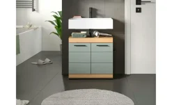 Waschbeckenunterschrank SCHLOONSEE, Breite 60cm, 2 Tür, 2 Fächer, mit Siphonausschnitt, MDF-Front in verschiedenen Farben erhältlich, Badmöbel, Badschrank, Kommode, Bad Schloonsee