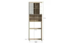 Waschmaschinenumbauschrank SCHLOONSEE, Breite 63cm, für Waschmaschine & Trockner, 2 Türen, MDF-Front in verschiedenen Farben, Überbauschrank, Umbauschrank, Badschrank Schloonsee