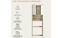 Waschmaschinenumbauschrank SCHLOONSEE, Breite 63cm, für Waschmaschine & Trockner, 2 Türen, MDF-Front in verschiedenen Farben, Überbauschrank, Umbauschrank, Badschrank Schloonsee