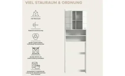 Waschmaschinenumbauschrank SCHLOONSEE, Breite 63cm, für Waschmaschine & Trockner, 2 Türen, MDF-Front in verschiedenen Farben, Überbauschrank, Umbauschrank, Badschrank Schloonsee