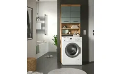 Waschmaschinenumbauschrank SCHLOONSEE, Breite 63cm, für Waschmaschine & Trockner, 2 Türen, MDF-Front in verschiedenen Farben, Überbauschrank, Umbauschrank, Badschrank Schloonsee